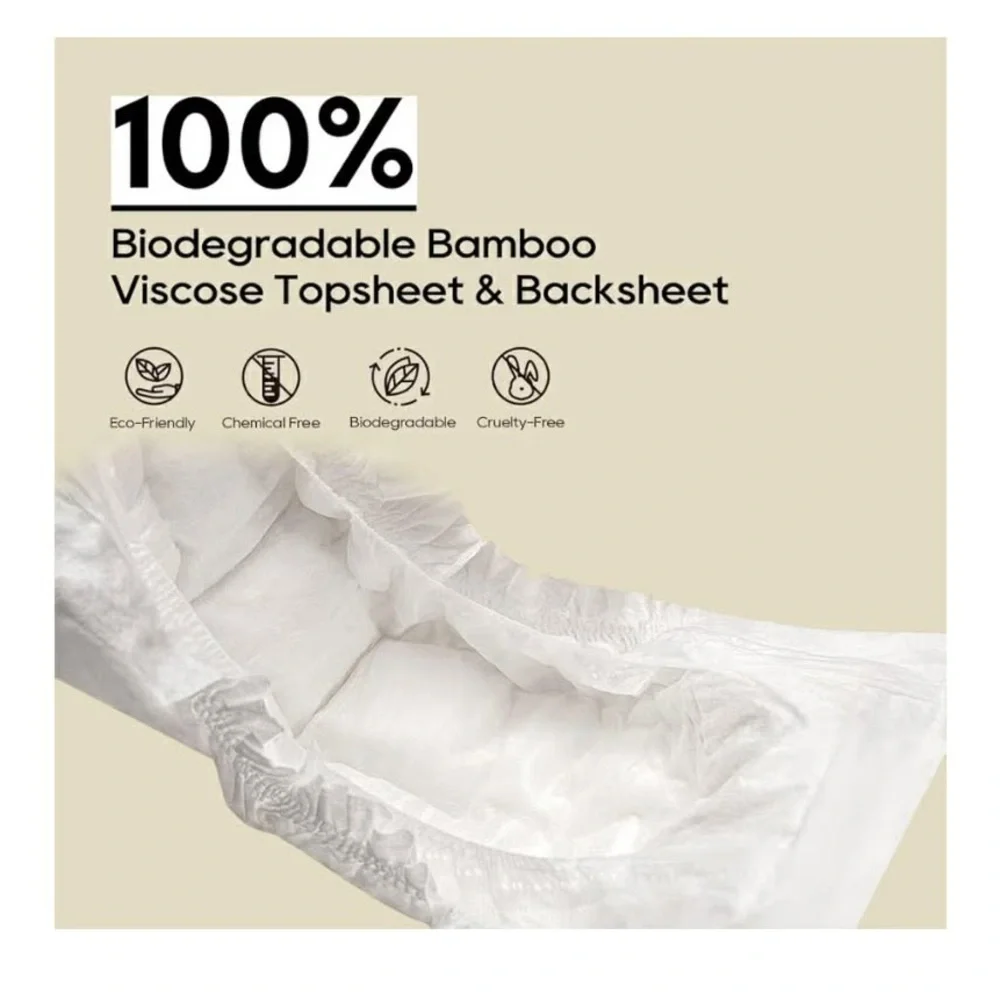 ECO BOOM Bamboo Baby Diapers - 102 pcs size 2/S 6-16 lb or 3-8kg
